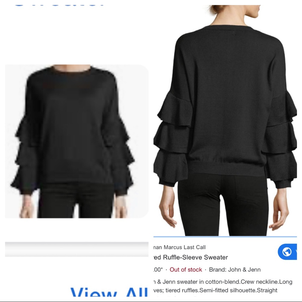 John & Jenn Tiered Ruffle-Sleeve Sweater